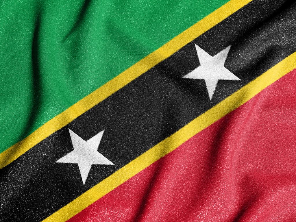 The flag of St Kitts and Nevis