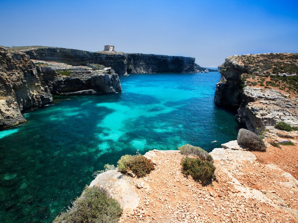 View of the landscape on Comino Island